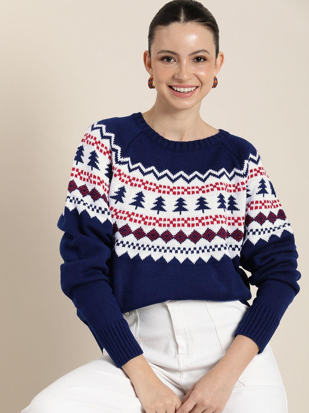 here&now conversational printed pullover sweaters