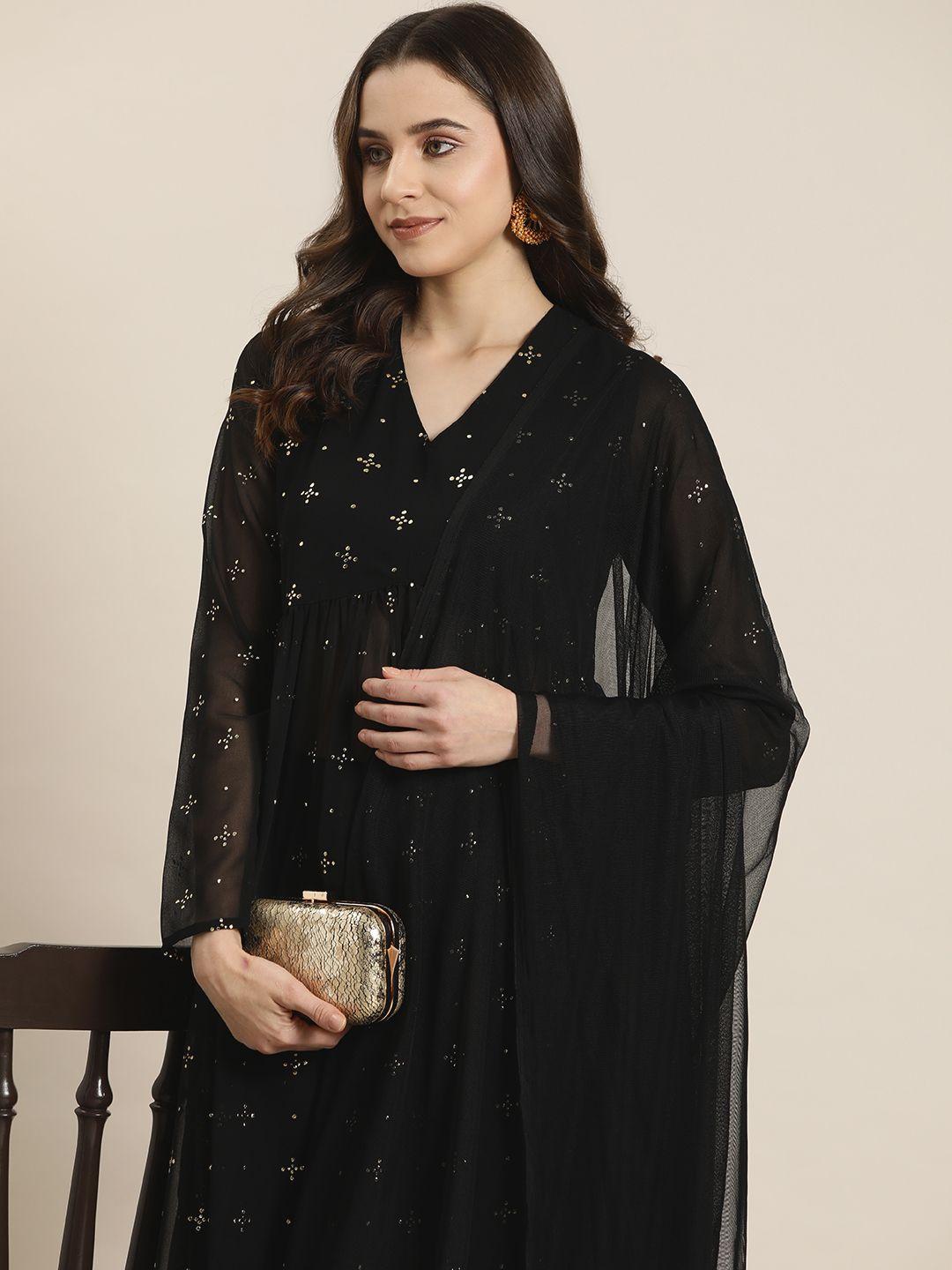 here&now embellished kurta with trousers & dupatta