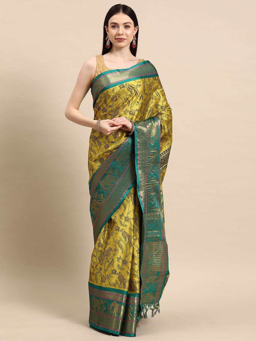 here&now ethnic motifs art silk banarasi saree