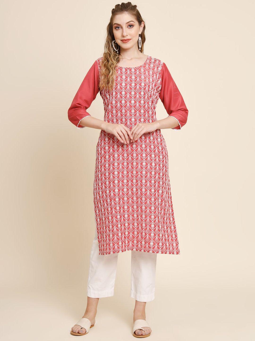 here&now ethnic motifs embroidered georgette kurta