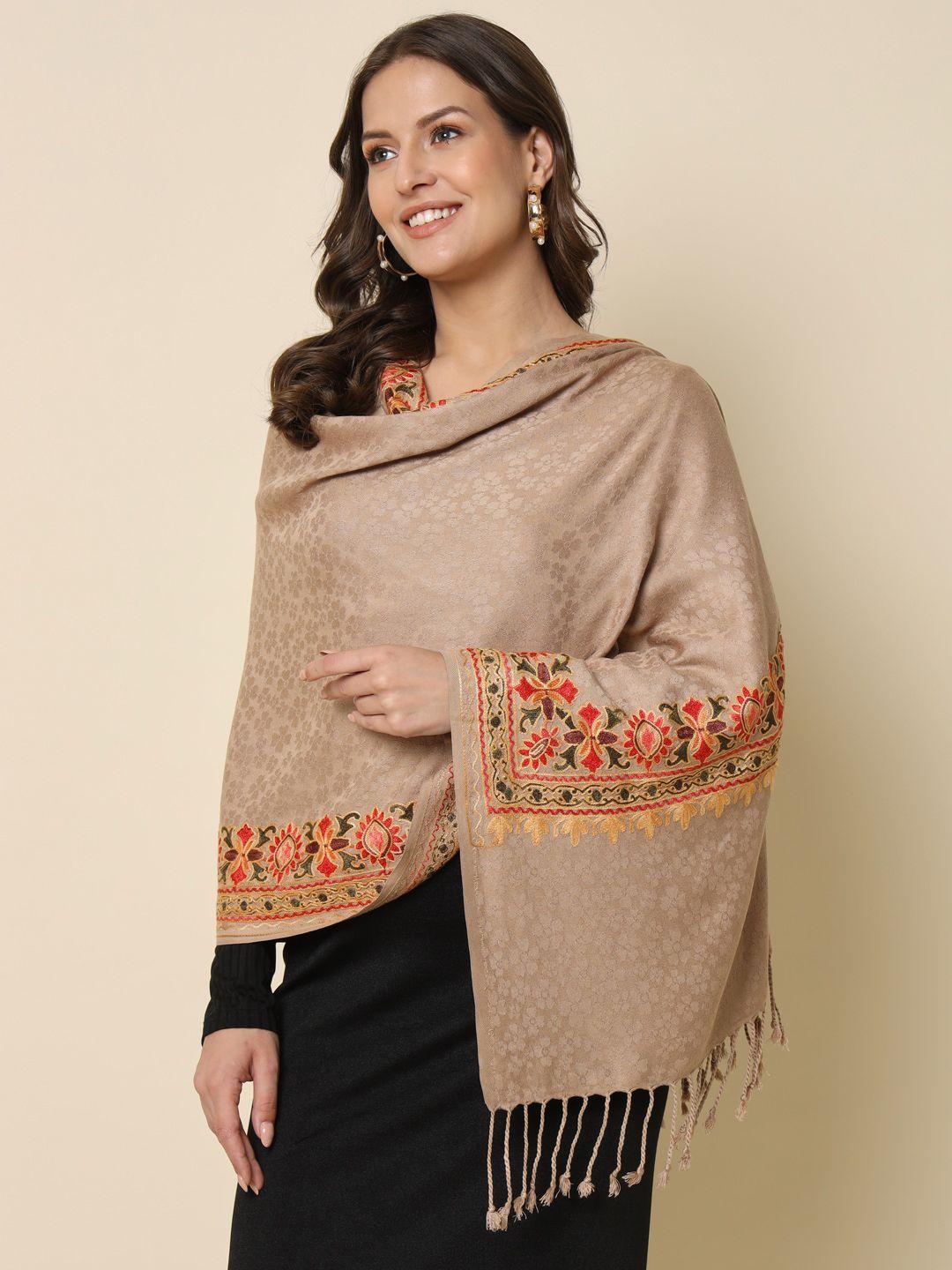 here&now ethnic motifs embroidered shawl