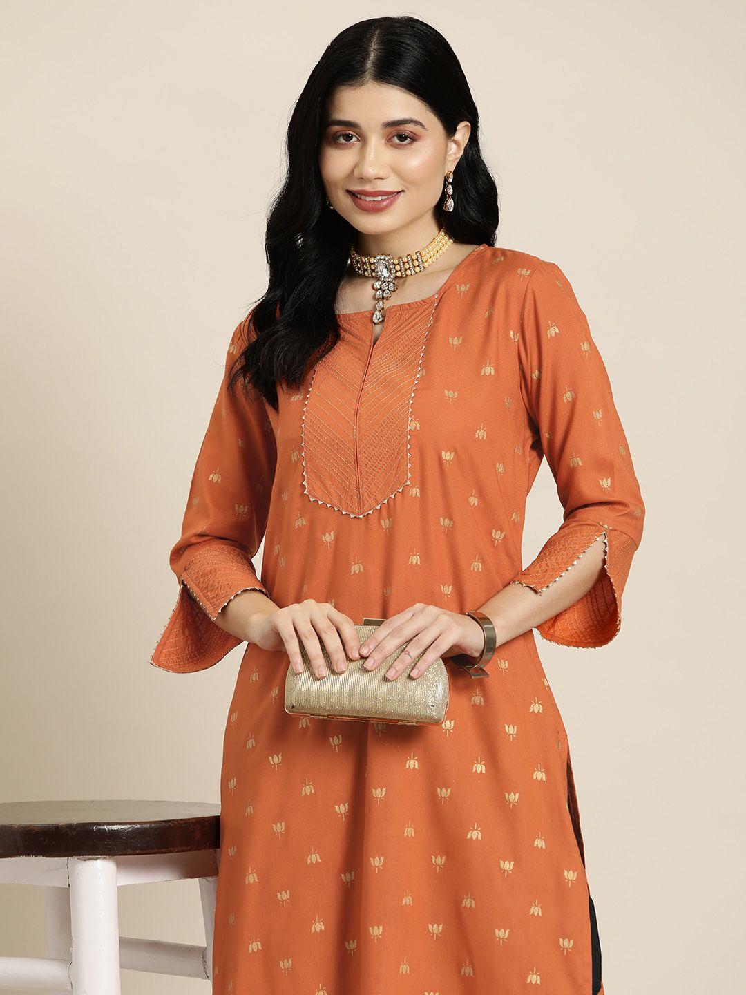 here&now ethnic motifs print gotta patti kurta