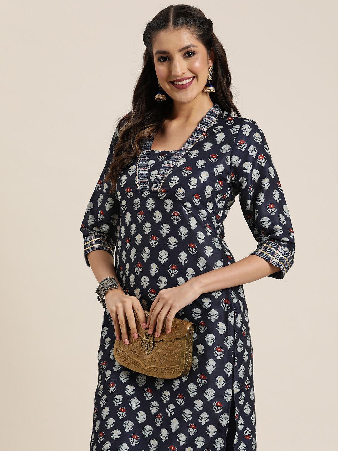 here&now ethnic motifs print gotta patti kurta