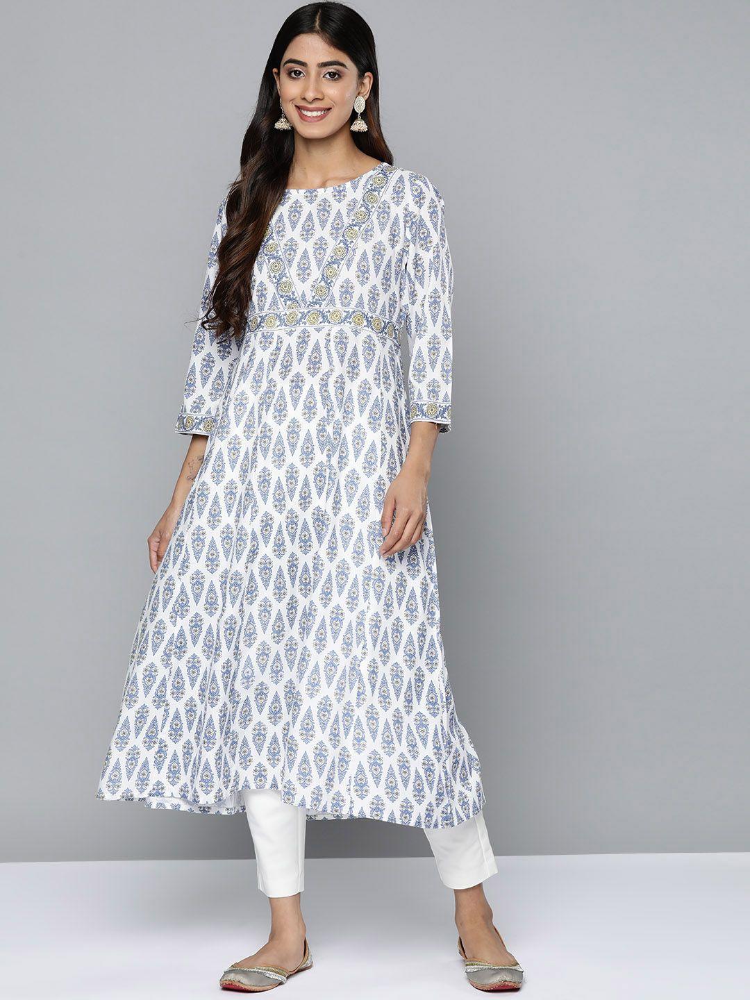 here&now ethnic motifs printed a-line kurta