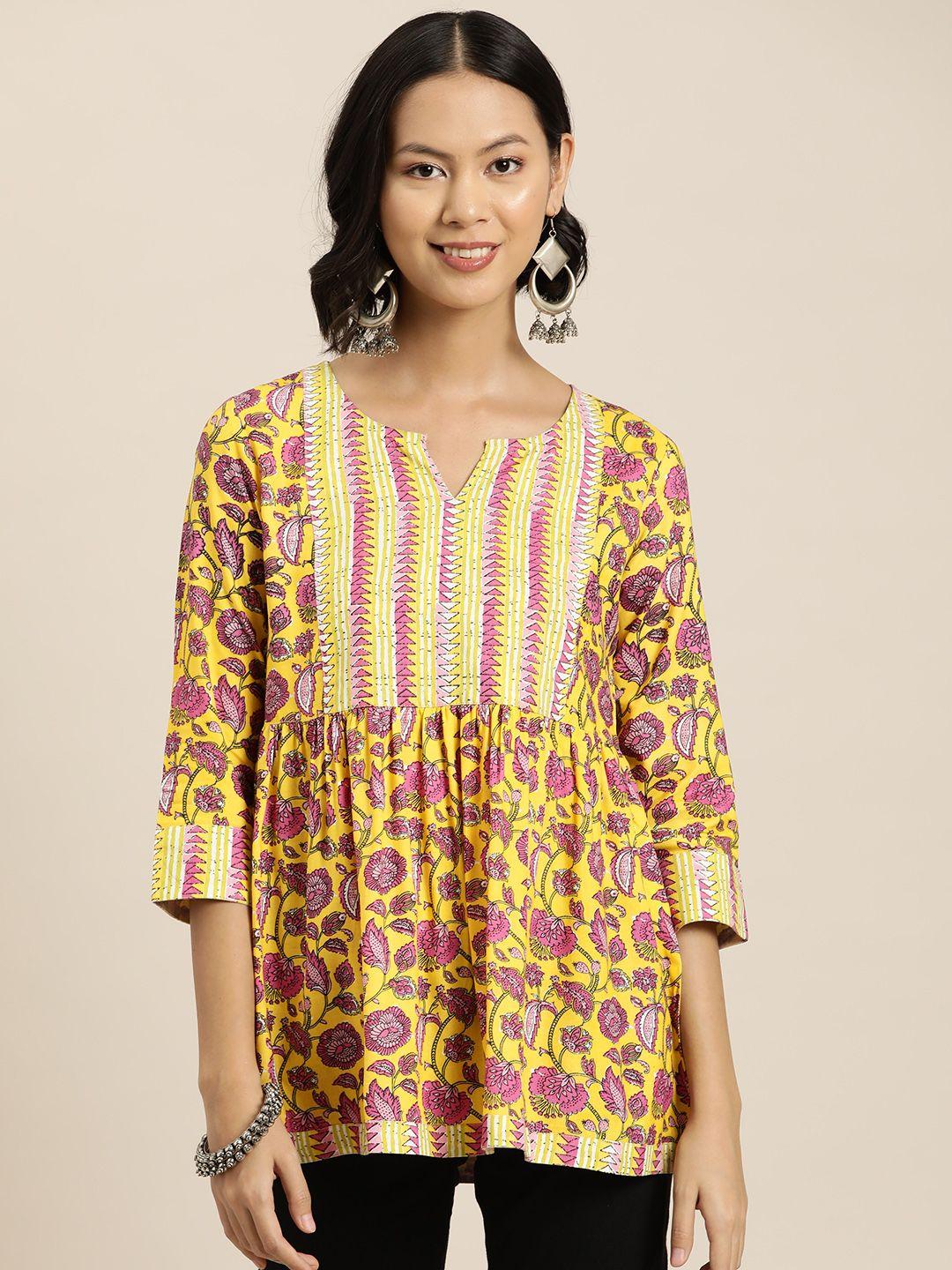 here&now ethnic motifs printed a-line kurti