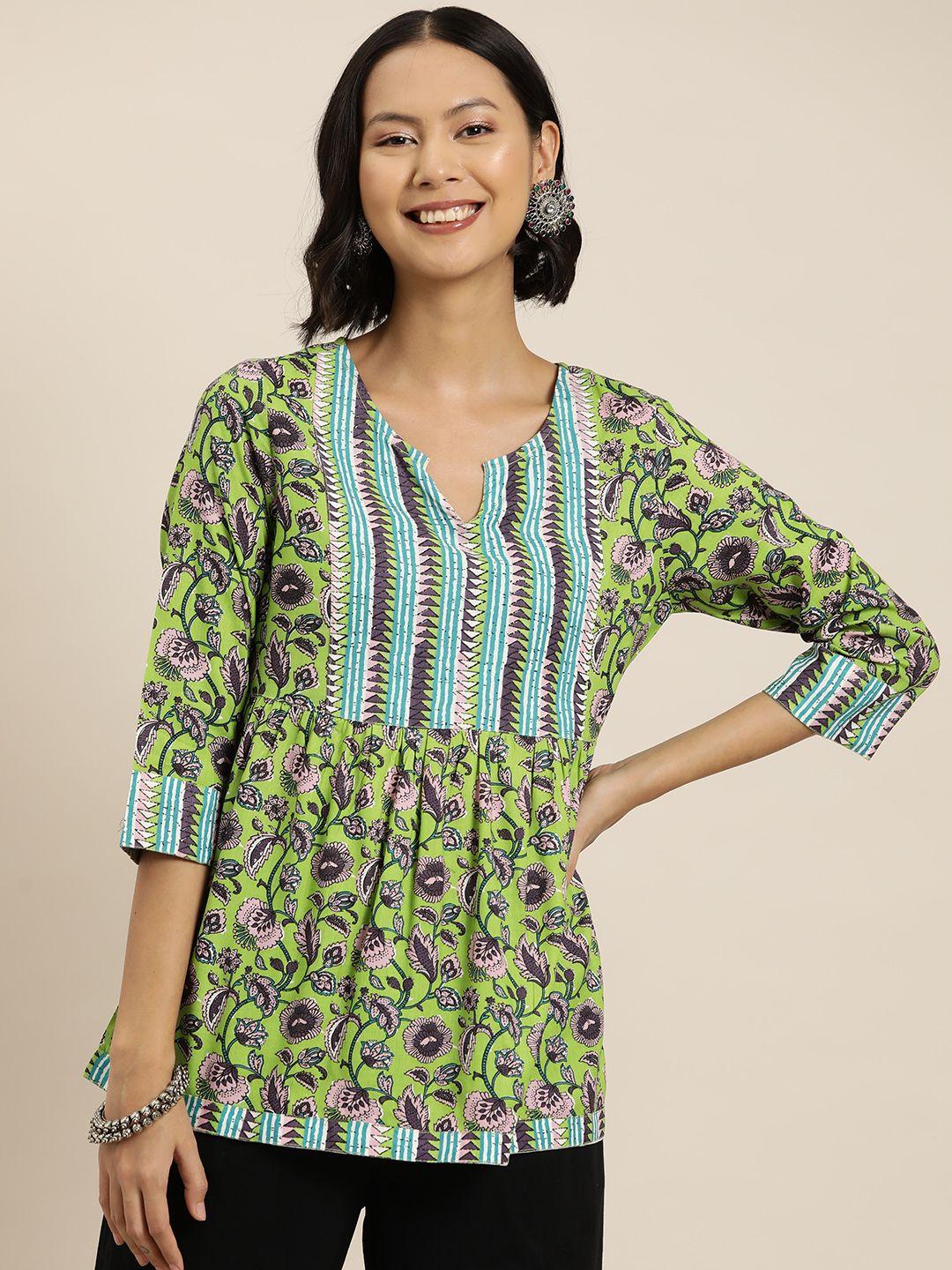 here&now ethnic motifs printed a-line kurti