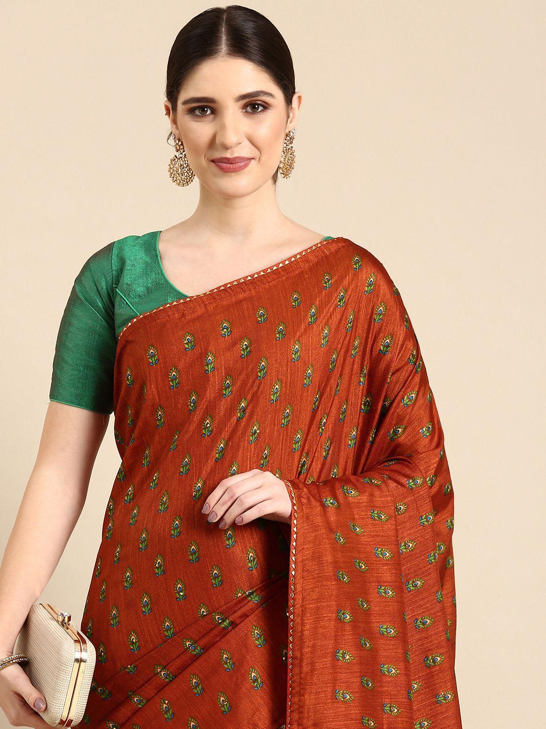 here&now ethnic motifs printed gotta patti saree