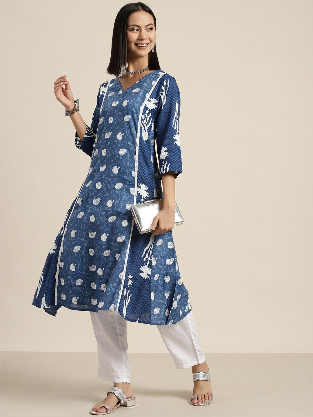 here&now ethnic motifs printed kurta