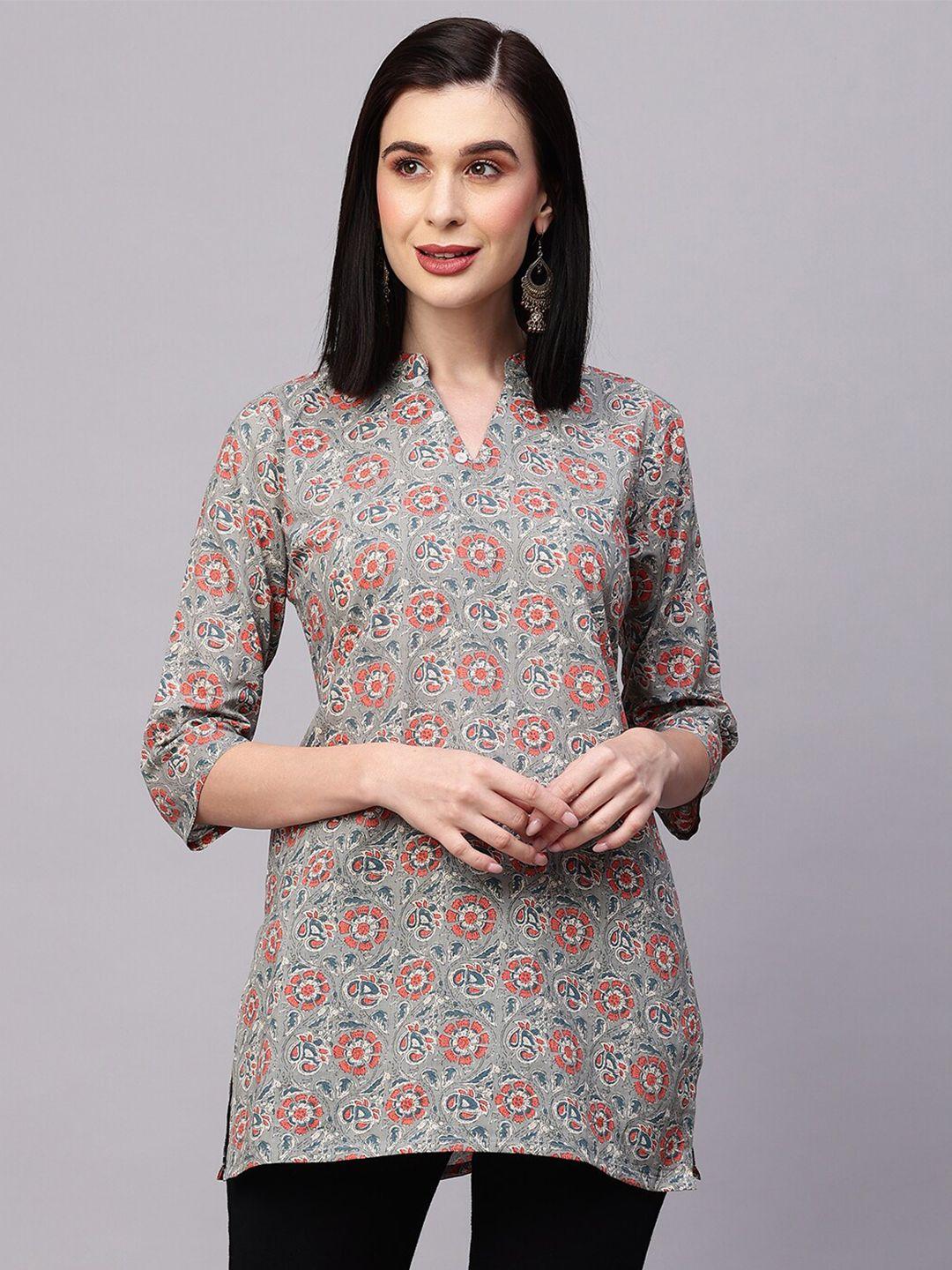 here&now ethnic motifs printed pure cotton kurti