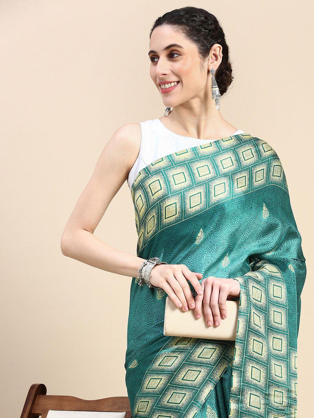 here&now ethnic motifs printed pure cotton saree