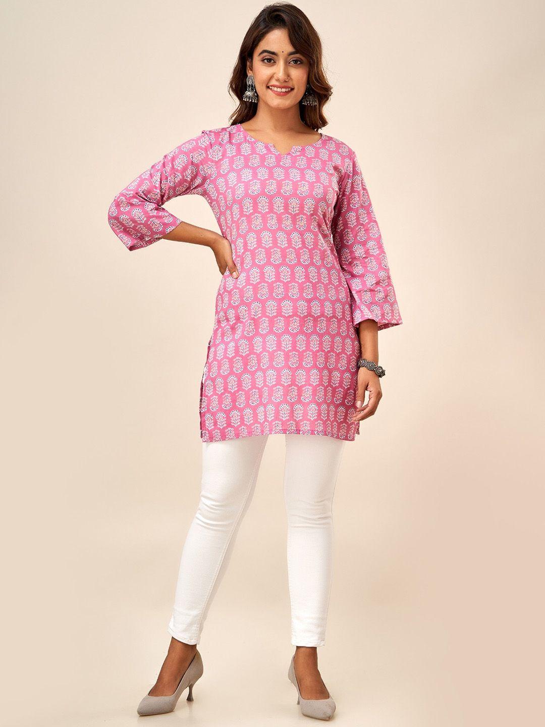 here&now ethnic motifs printed straight cotton kurta