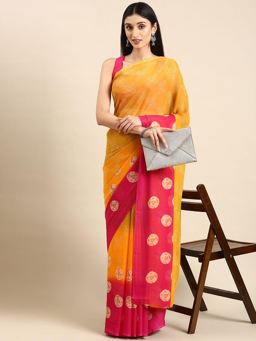 here&now ethnic motifs pure chiffon saree