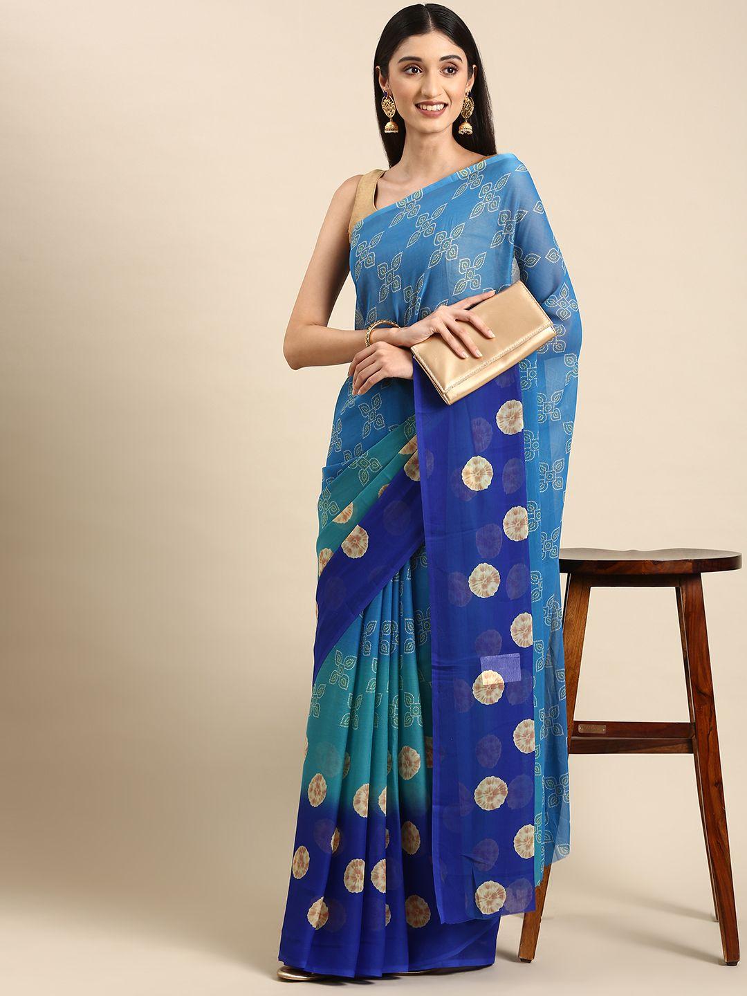 here&now ethnic motifs pure chiffon saree