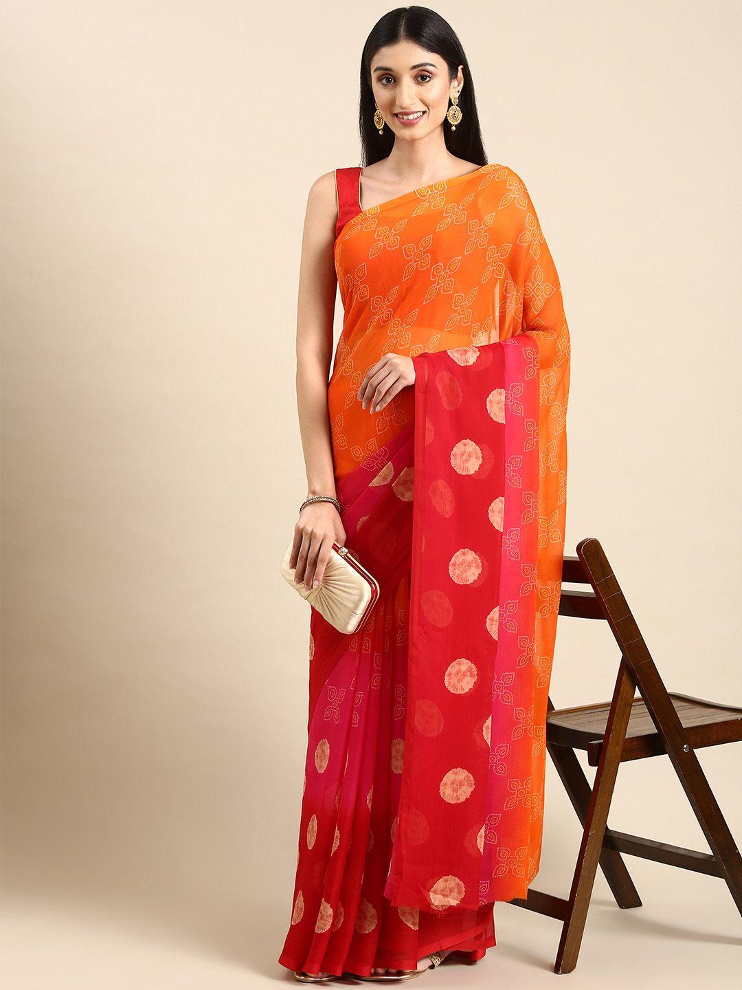 here&now ethnic motifs pure chiffon saree