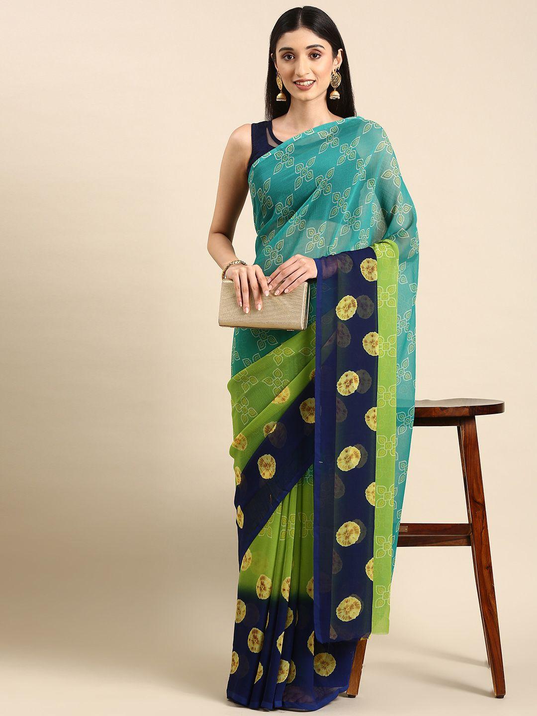 here&now ethnic motifs pure chiffon saree