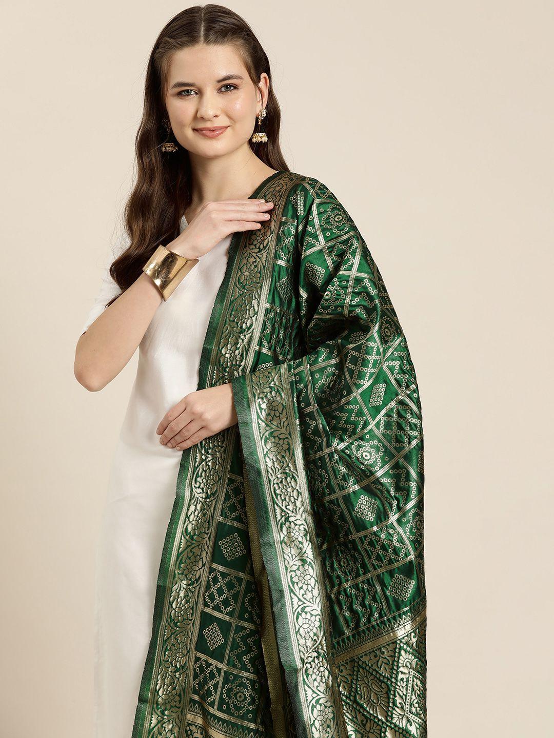 here&now ethnic motifs woven design chanderi dupatta