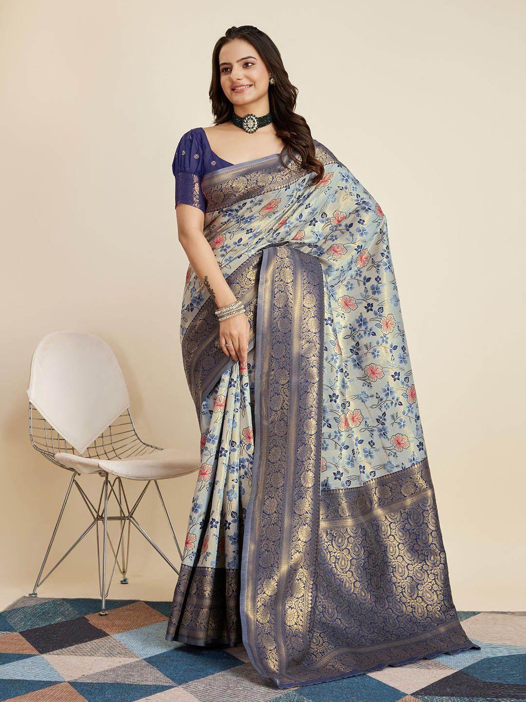 here&now ethnic motifs zari banarasi saree