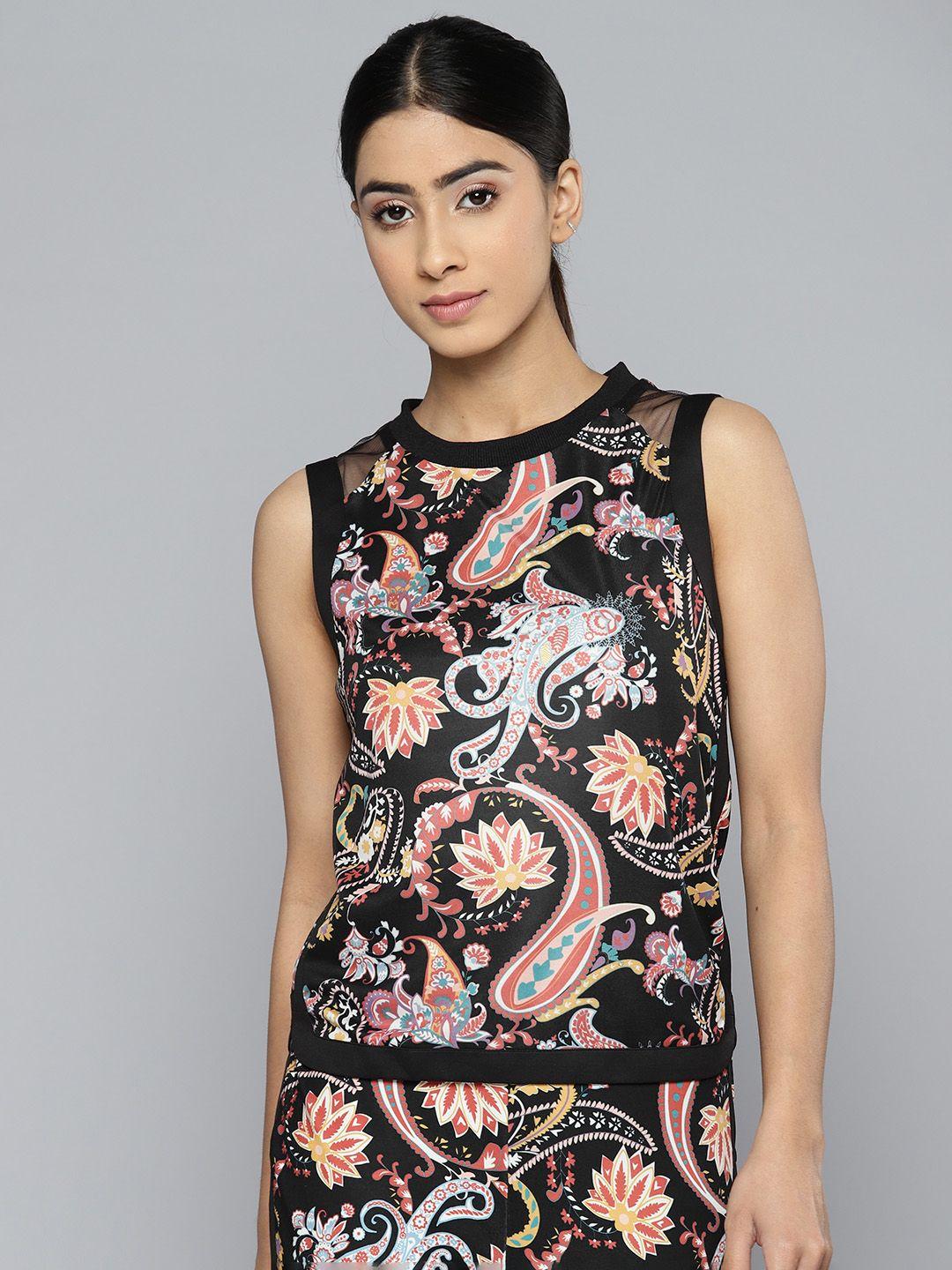 here&now ethnic print top