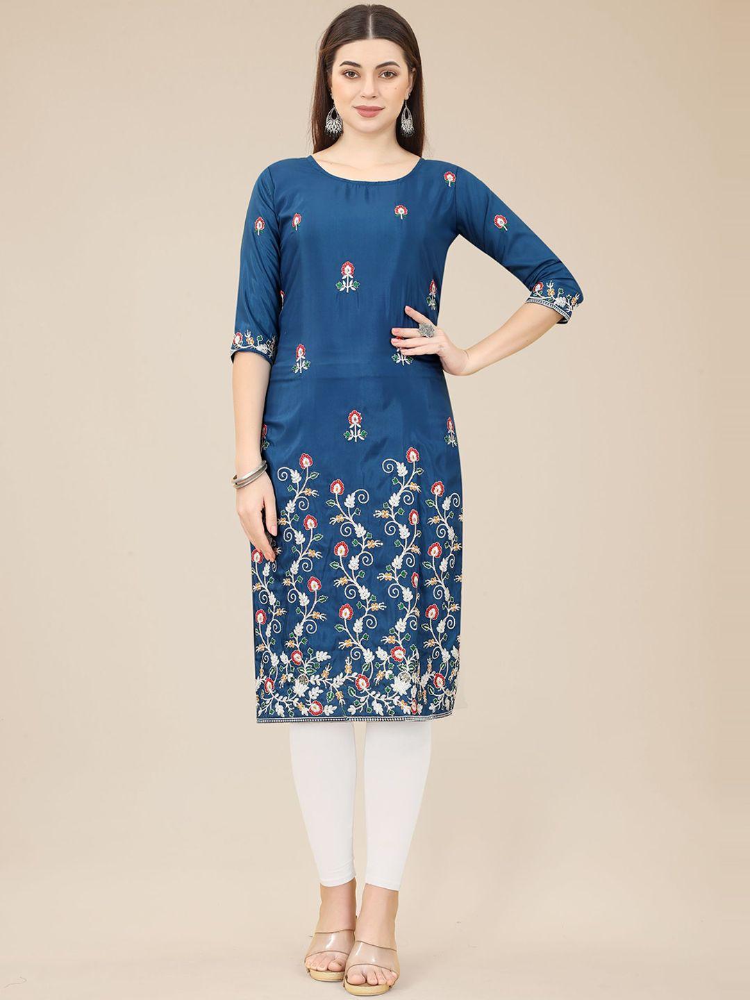 here&now floral embroidered georgette kurta