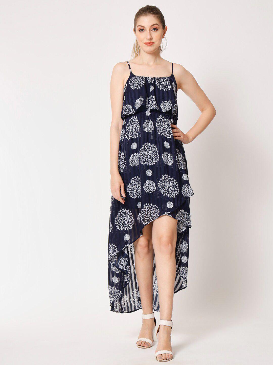 here&now floral print georgette fit & flare maxi dress