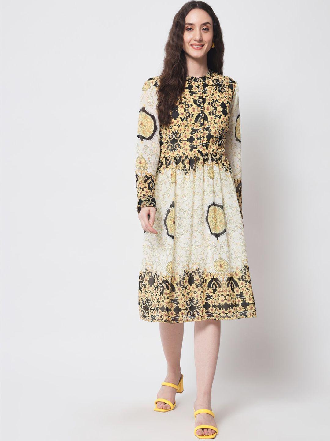 here&now floral printed a-line dress