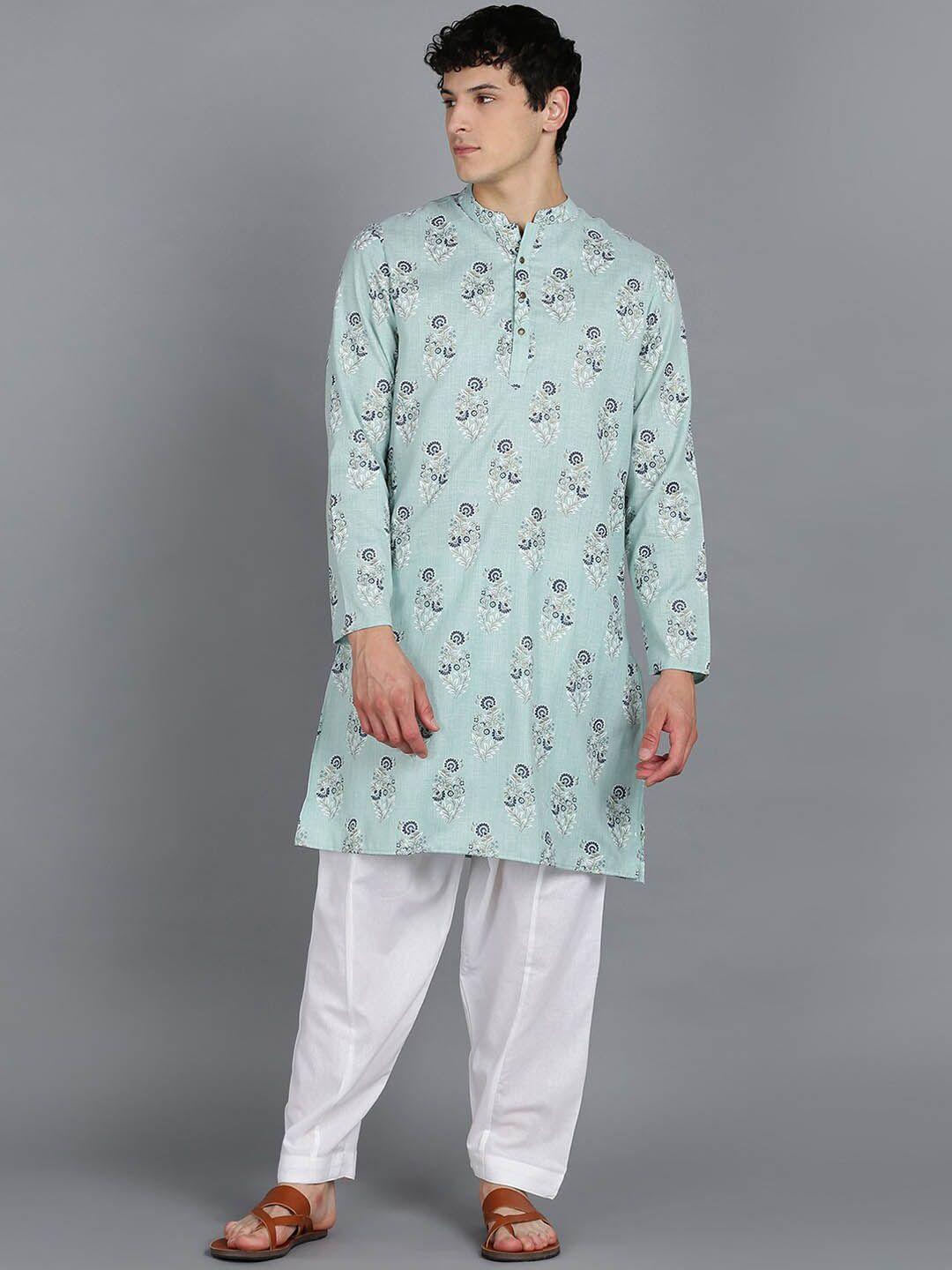 here&now floral printed regular kurta with pyjamas