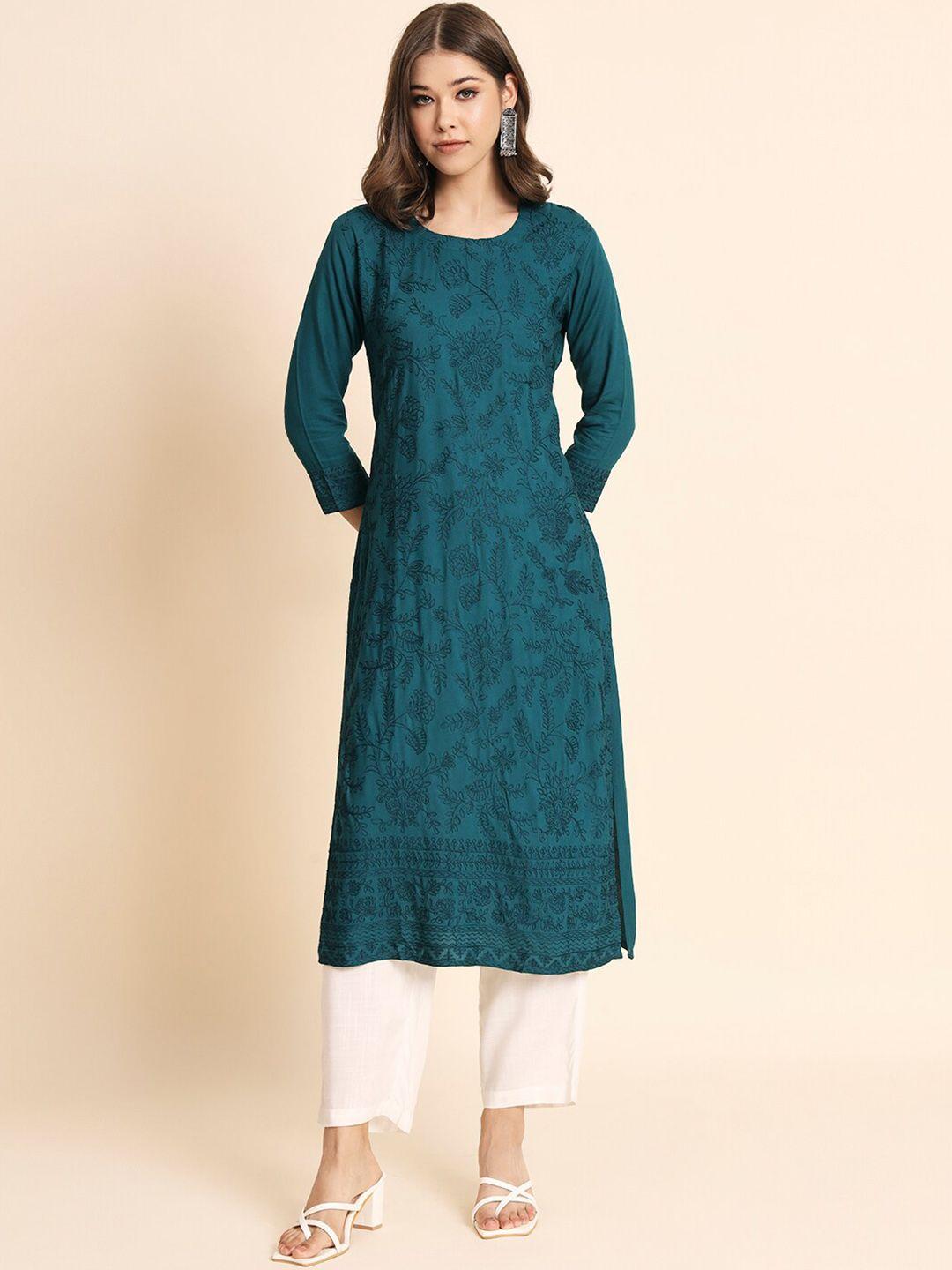 here&now floral printed round neck kurta