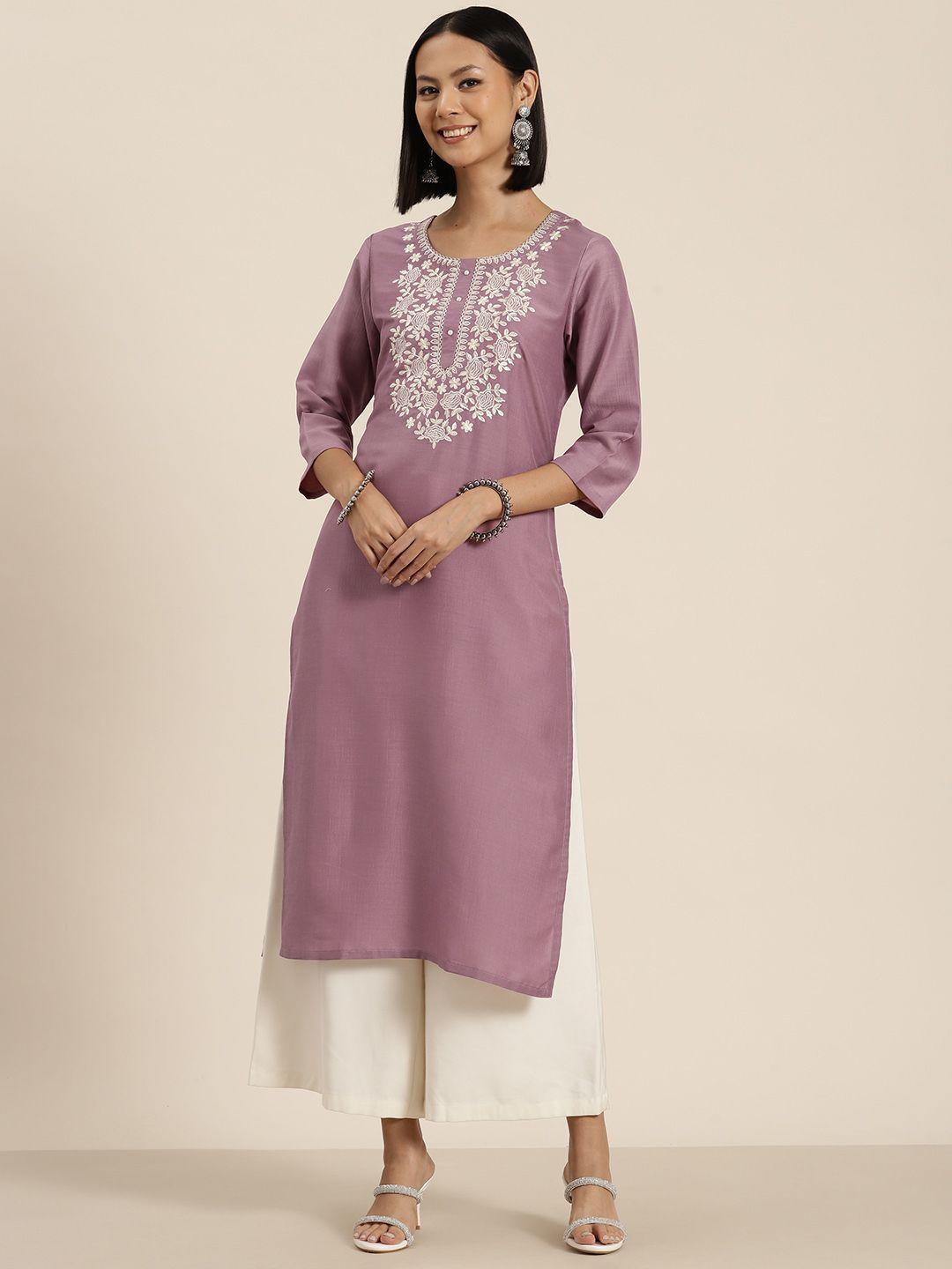 here&now floral yoke design kurta