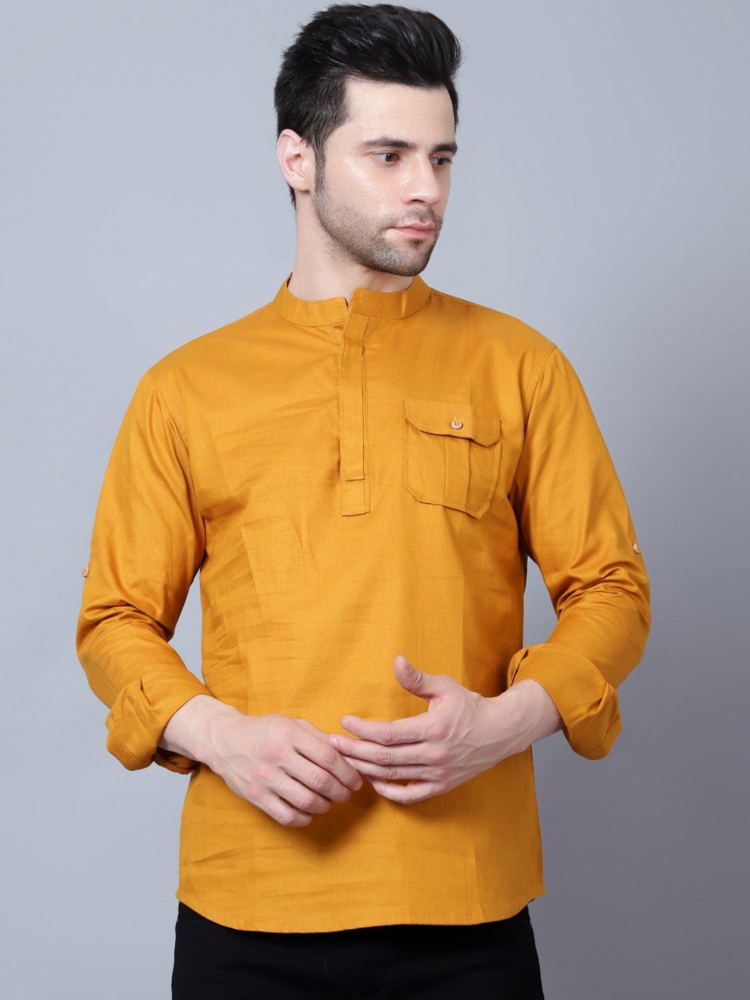 here&now mandarin collar roll up sleeves pure cotton pathani kurta