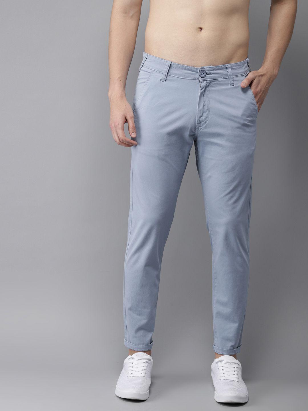 here&now men blue slim fit chinos