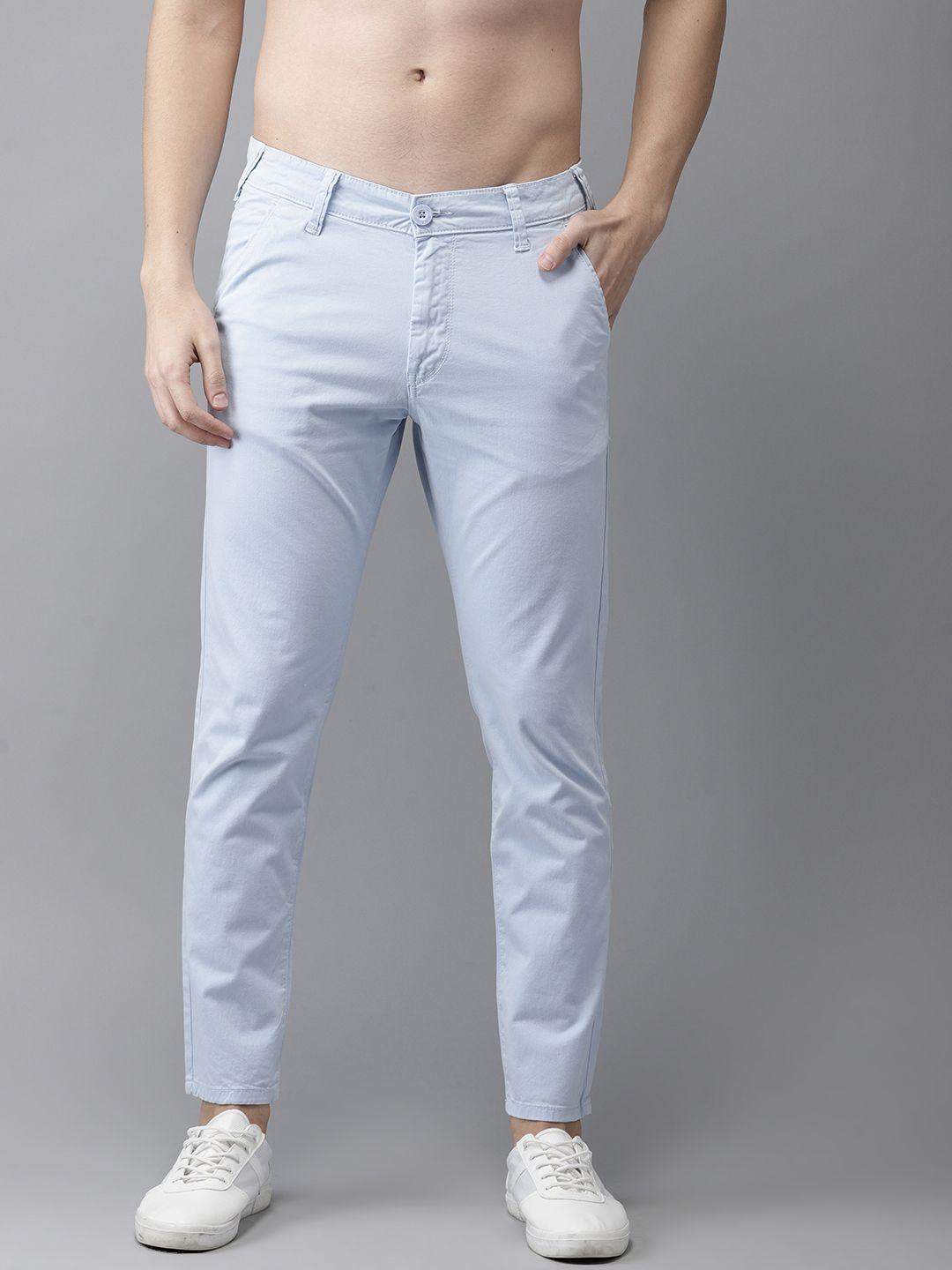 here&now men blue slim fit chinos