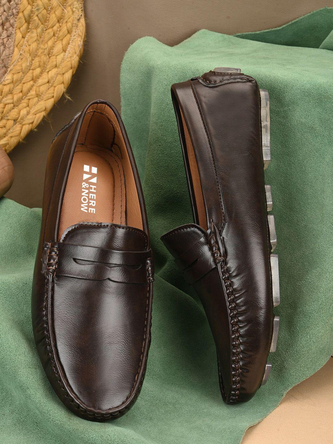 here&now men brown loafers