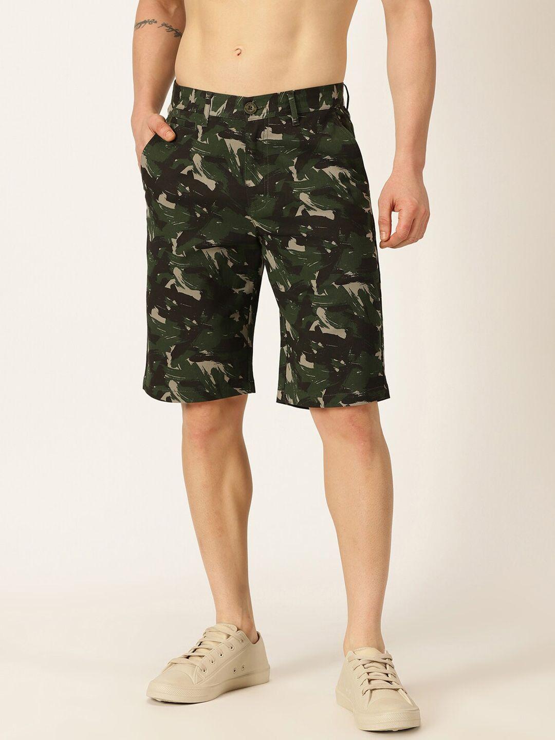 here&now men camouflage printed slim fit shorts