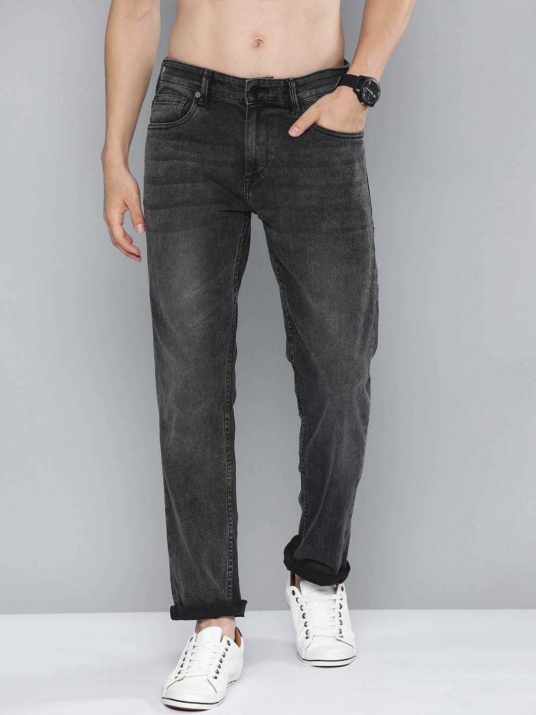 here&now men charcoal light fade stretchable jeans