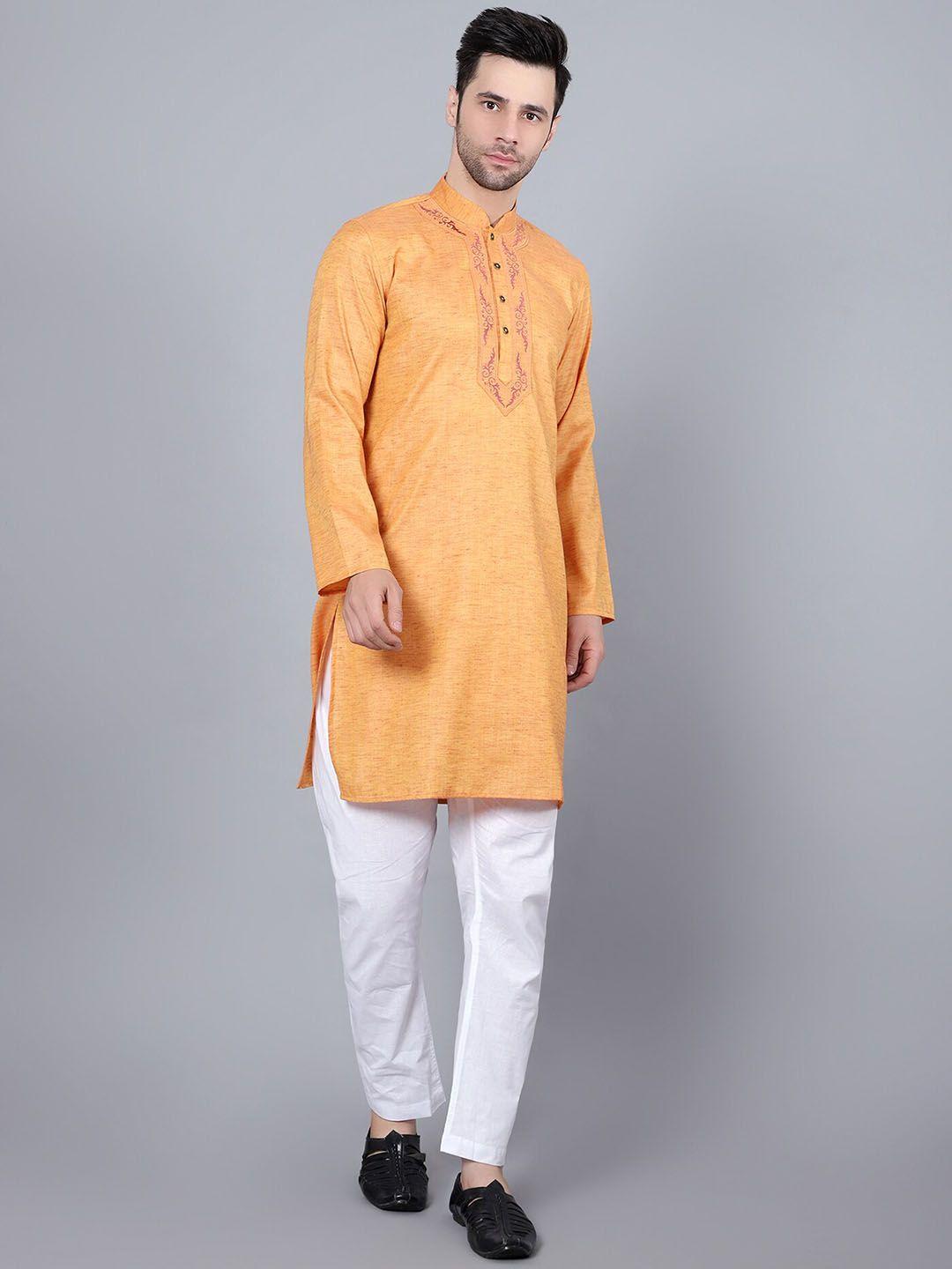 here&now men ethnic motifs printed kurta