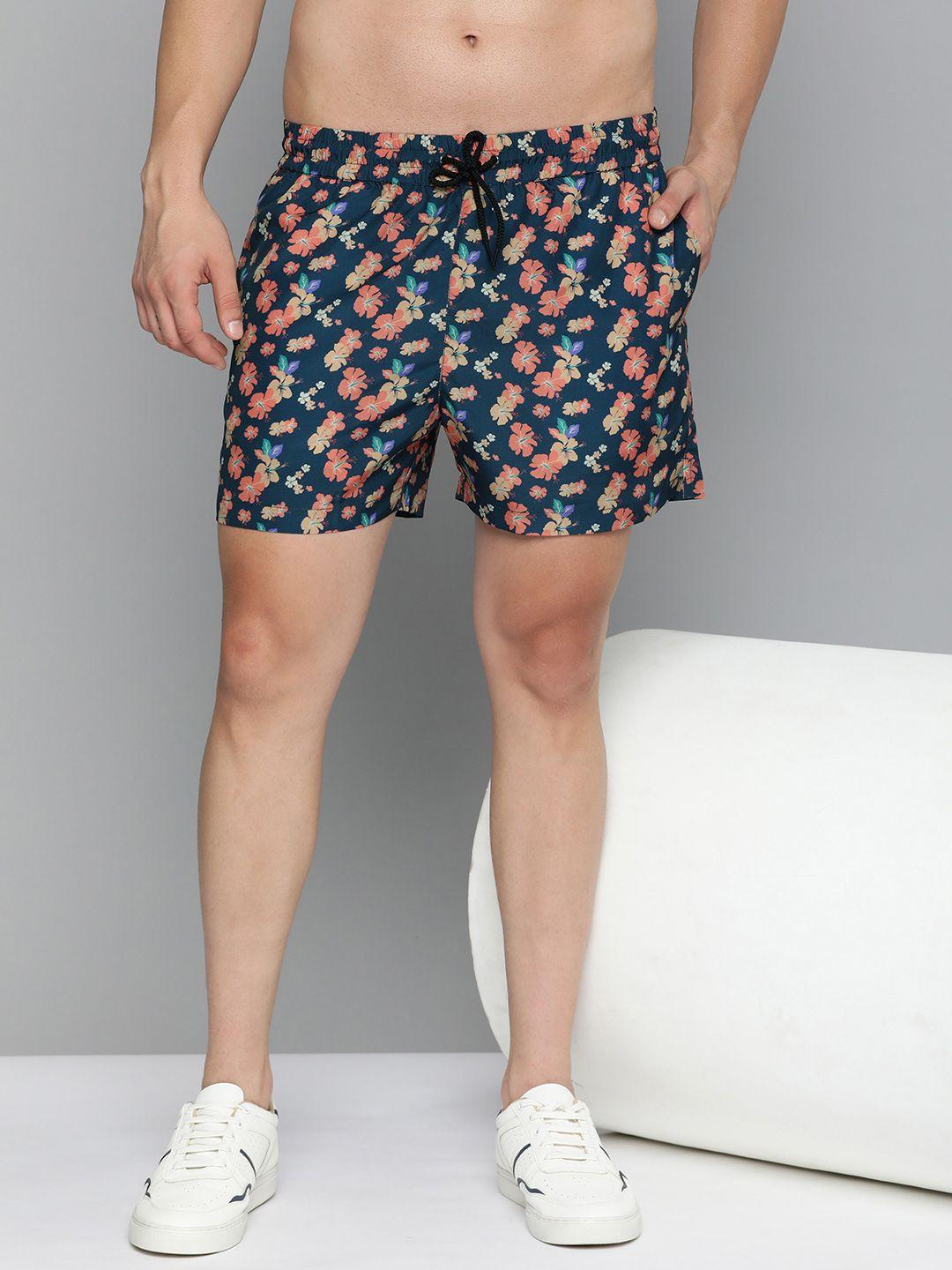 here&now men floral printed tropical shorts