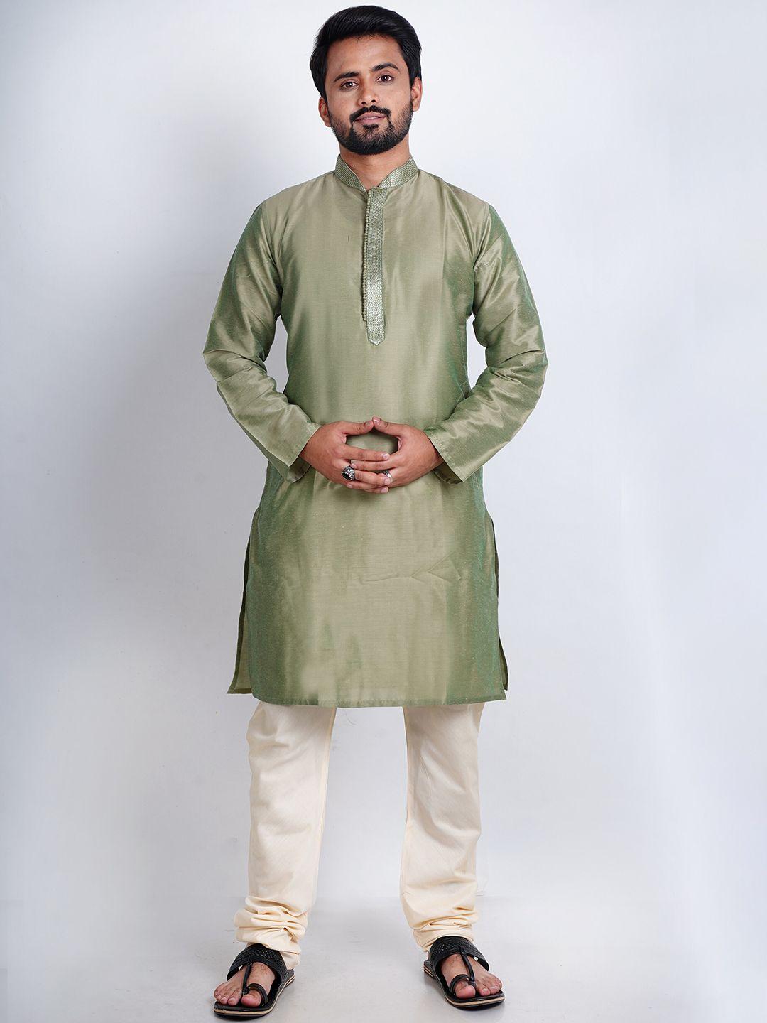 here&now men men long sleeves mandarin collar kurta