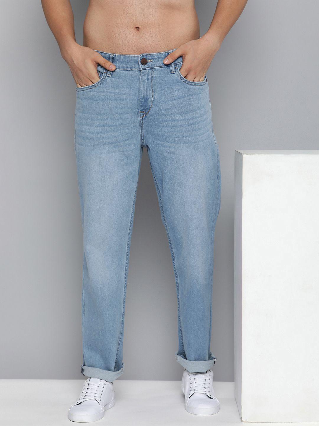 here&now men mid-rise heavy fade stretchable jeans