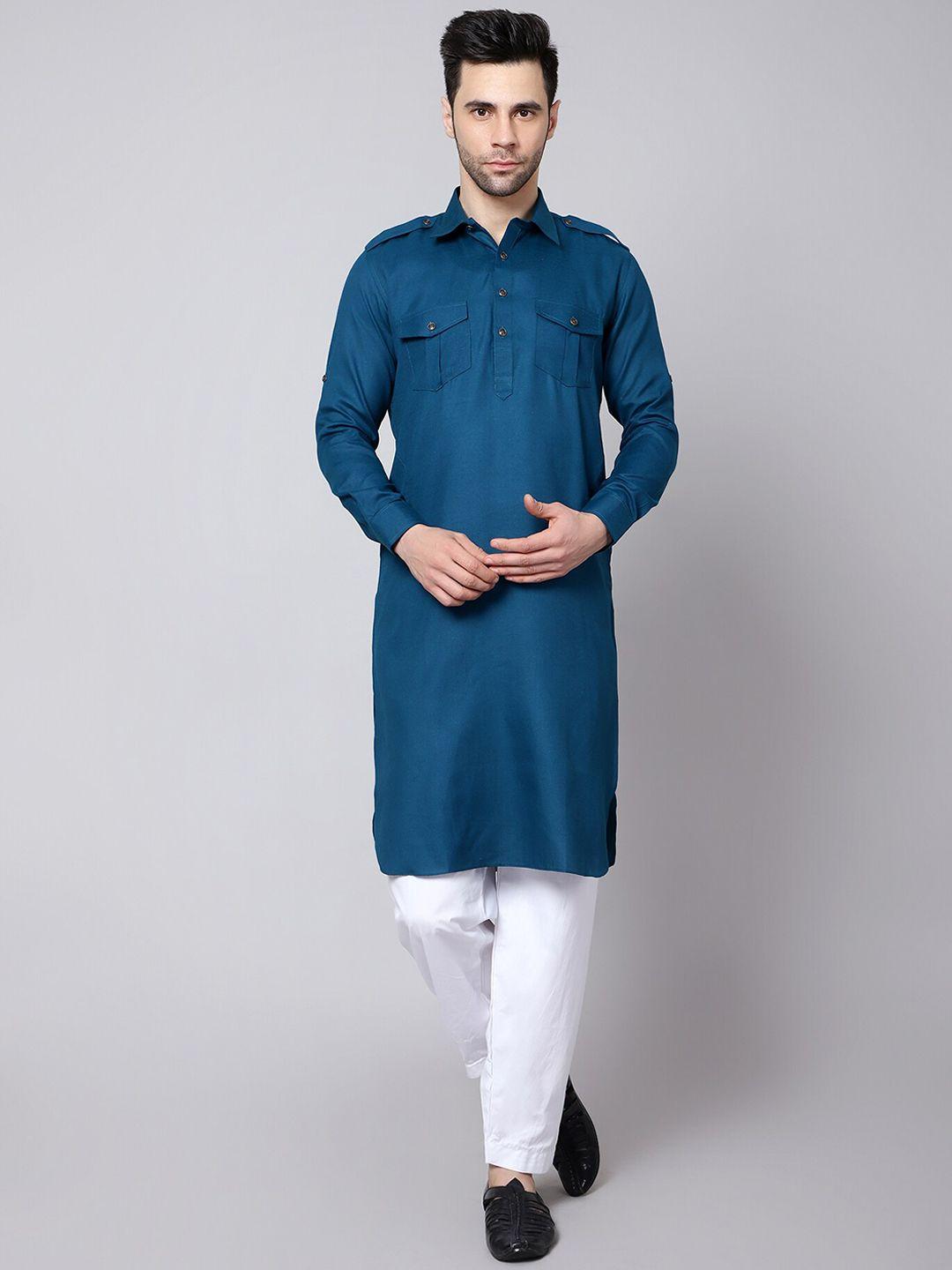 here&now men pathani curved kurta with salwar