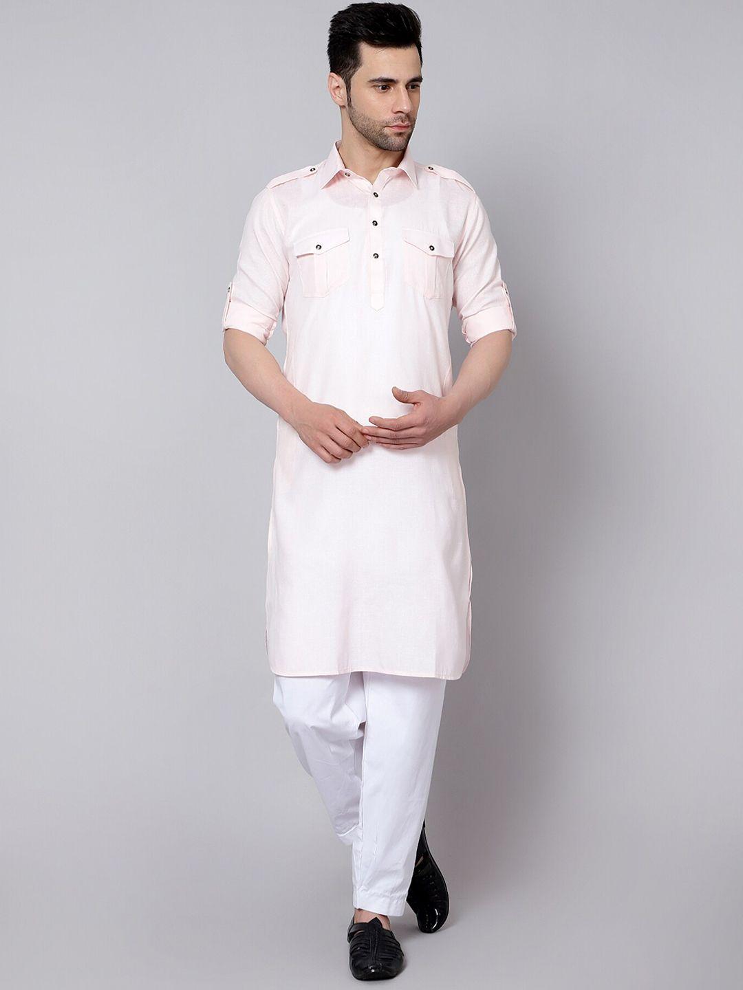 here&now men pathani curved kurta with salwar