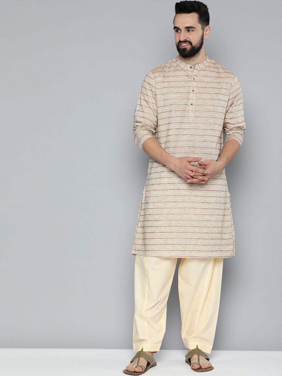 here&now men printed kurta with pyjamas