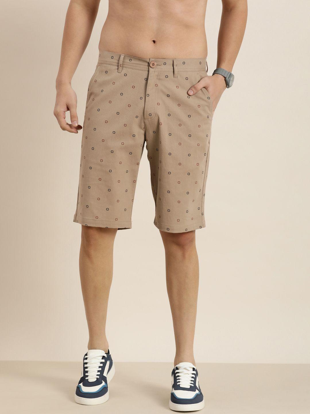 here&now men printed slim fit shorts