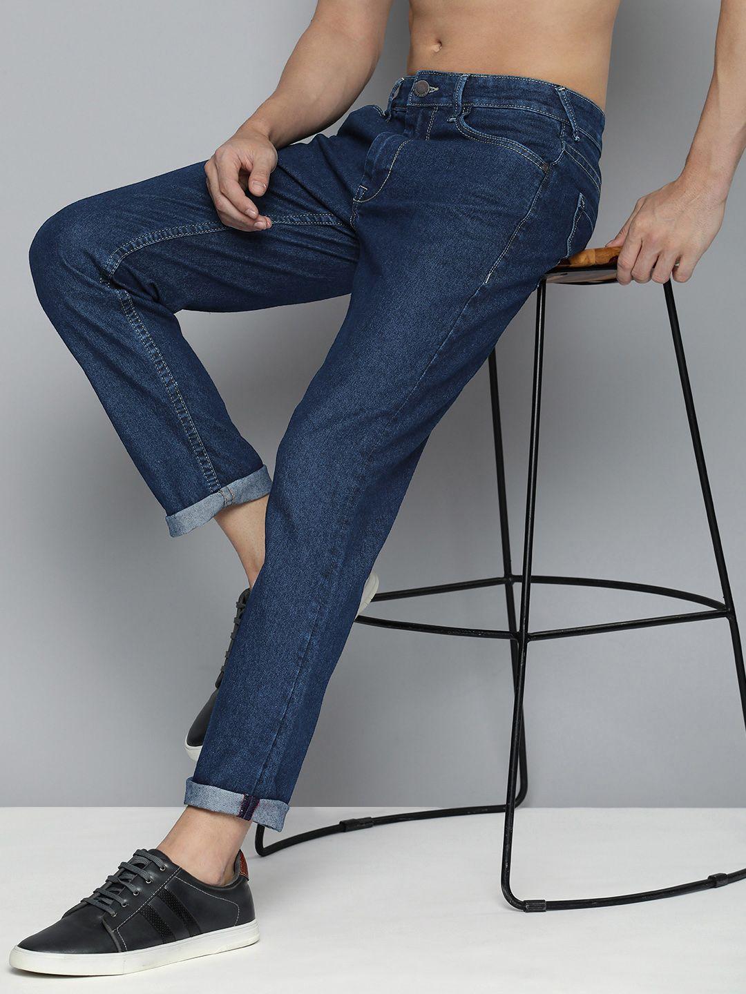 here&now men slim fit light fade stretchable mid-rise jeans