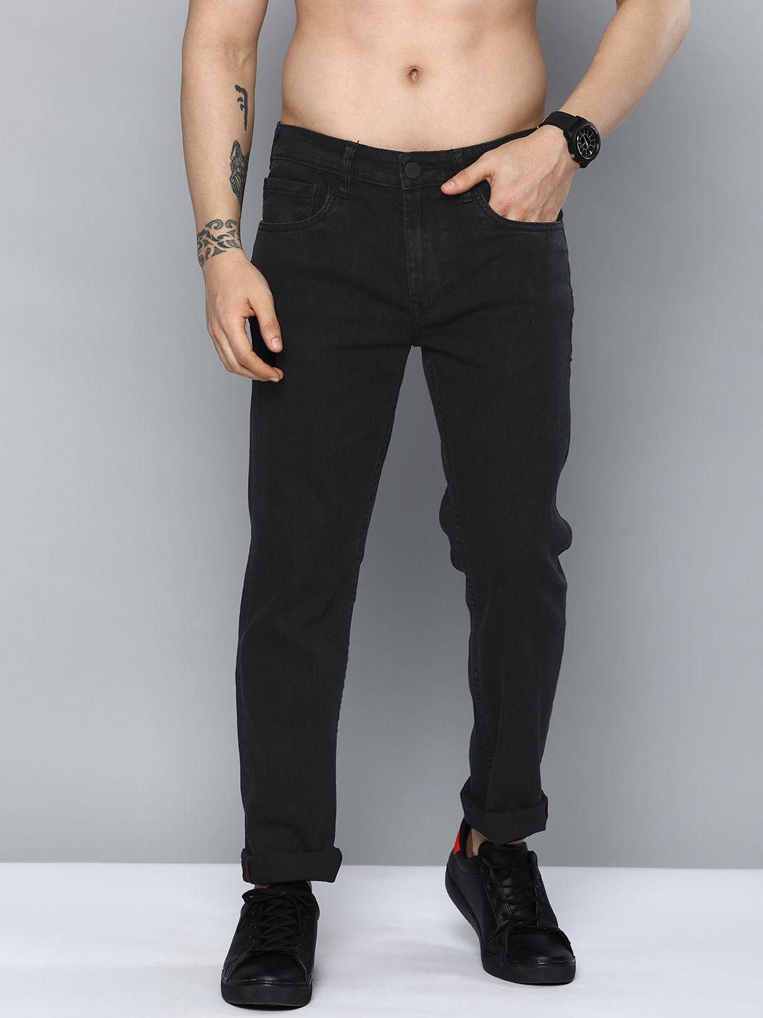 here&now men solid stretchable jeans