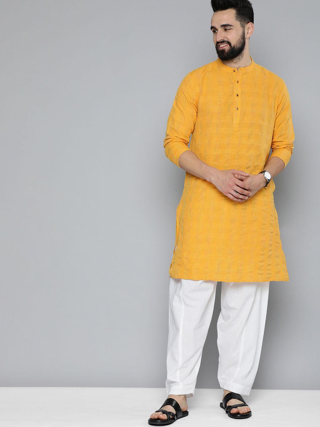 here&now men striped kurta with pyjamas