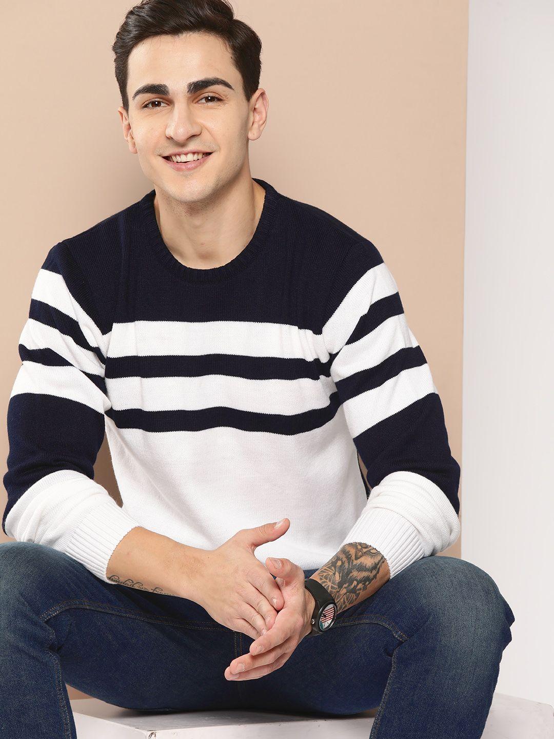 here&now men striped pullover