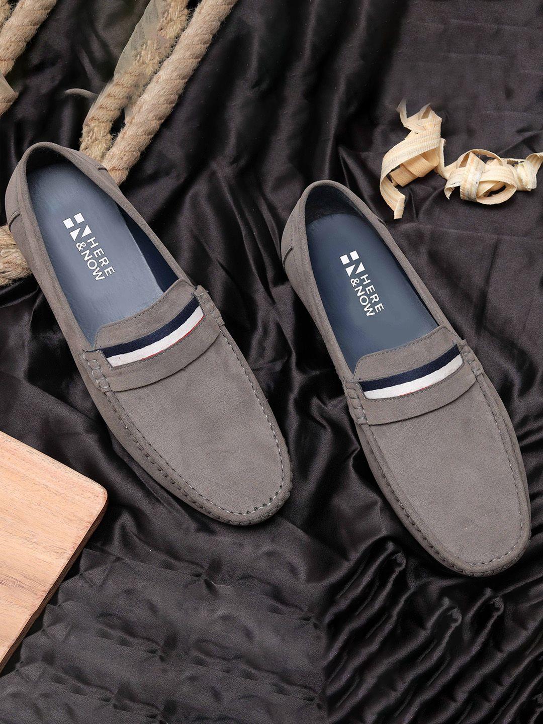 here&now men suede penny loafers