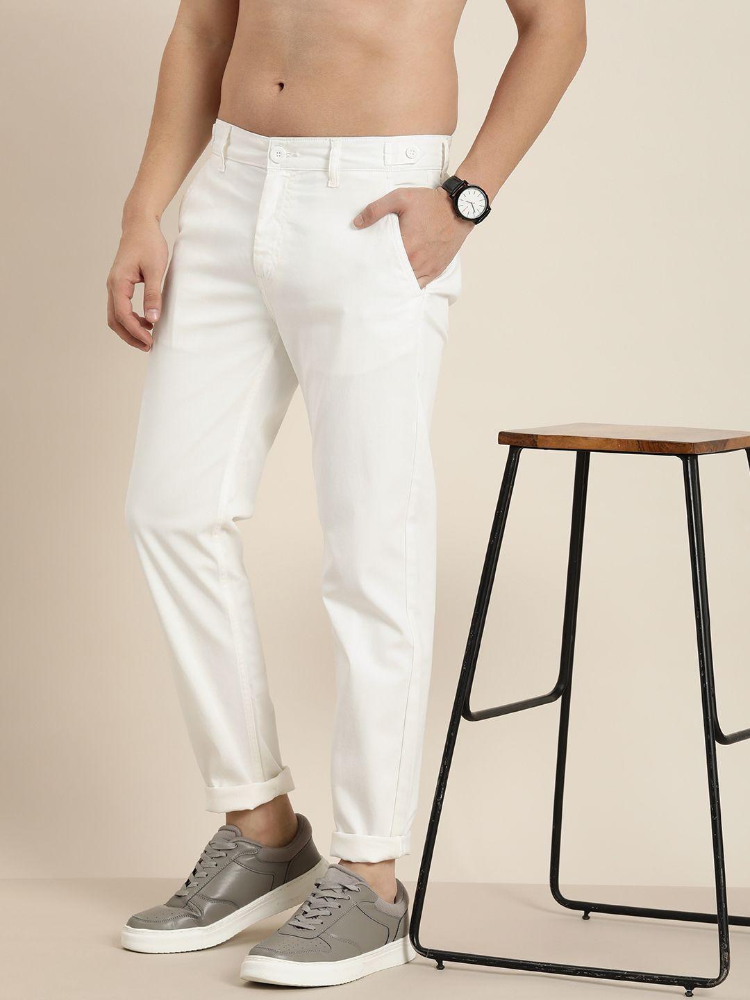 here&now men tapered fit chinos trousers