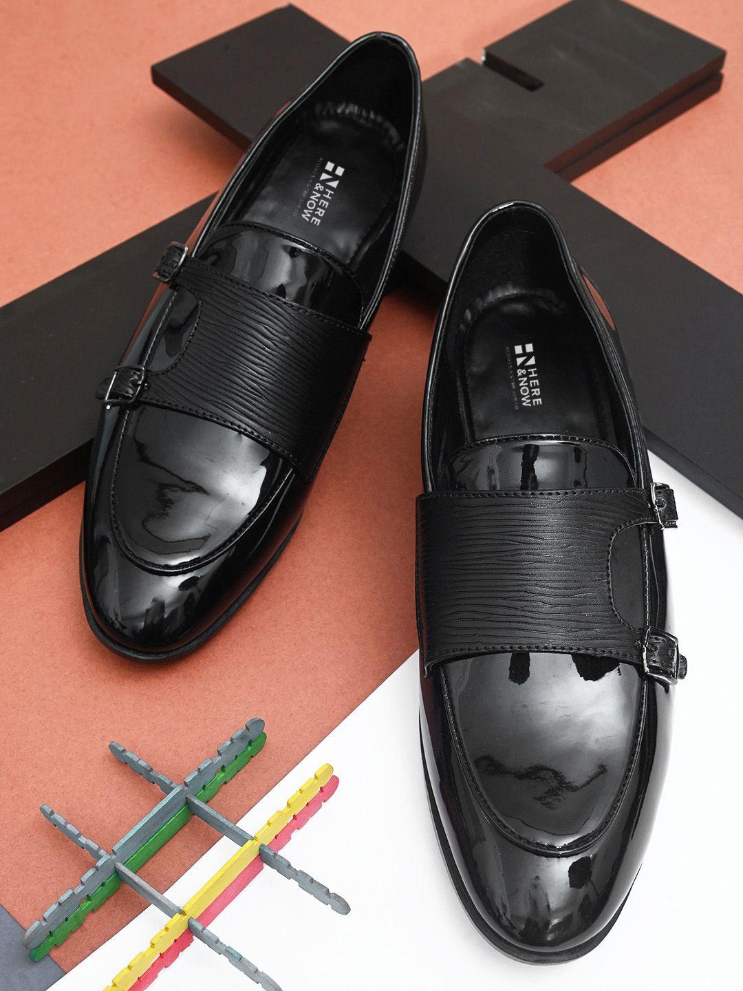 here&now men textured comfort-fit monk shoes