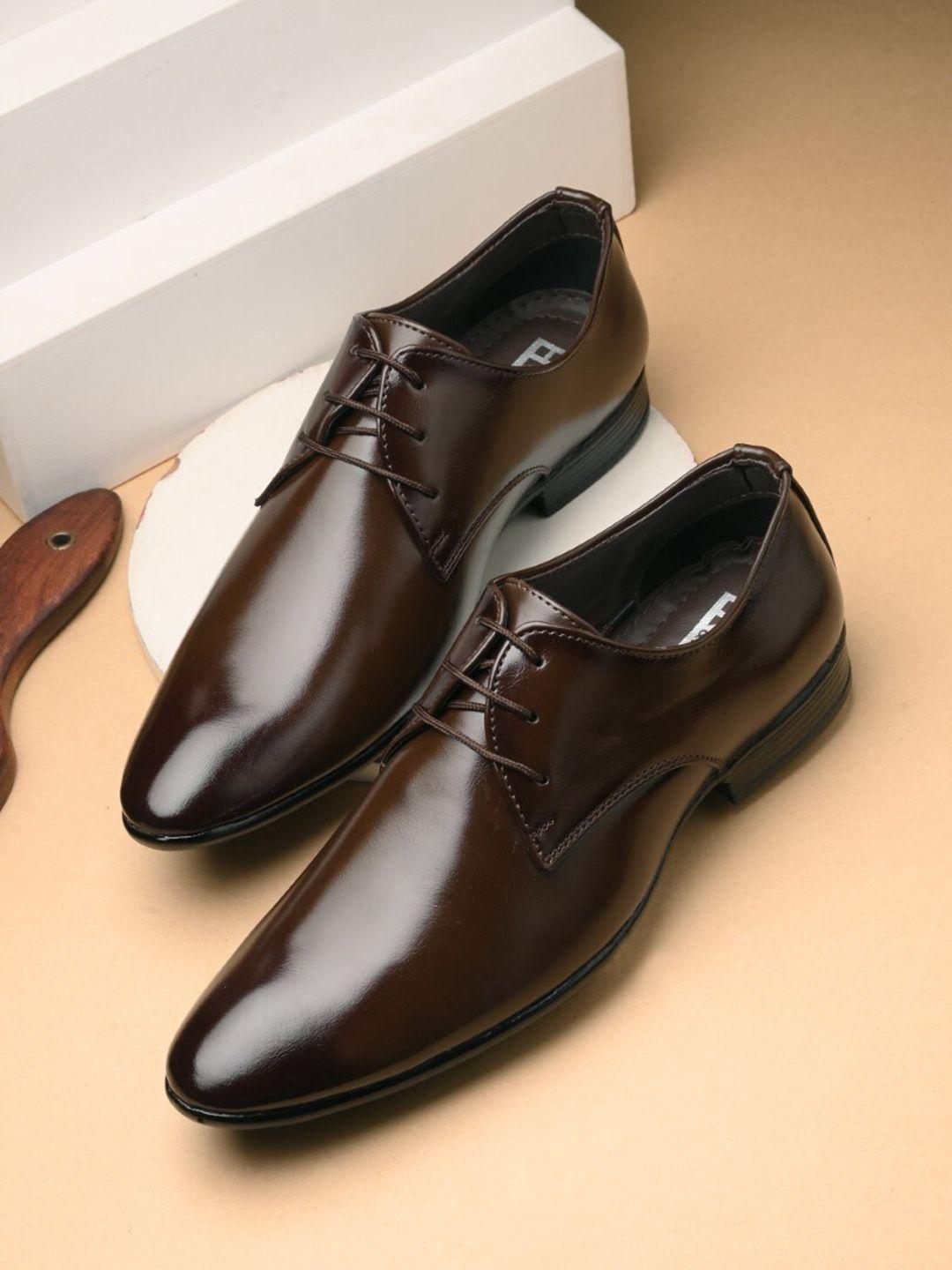 here&now men textured lace-ups formal derby shoes